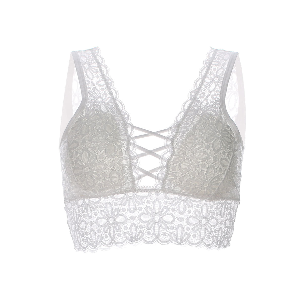 Corset Cage Lace Trim Bralette - Theone Apparel