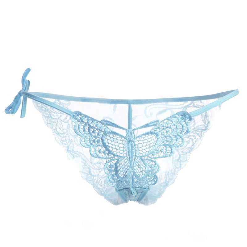 Lacy Embroidered Butterfly Tie Panty