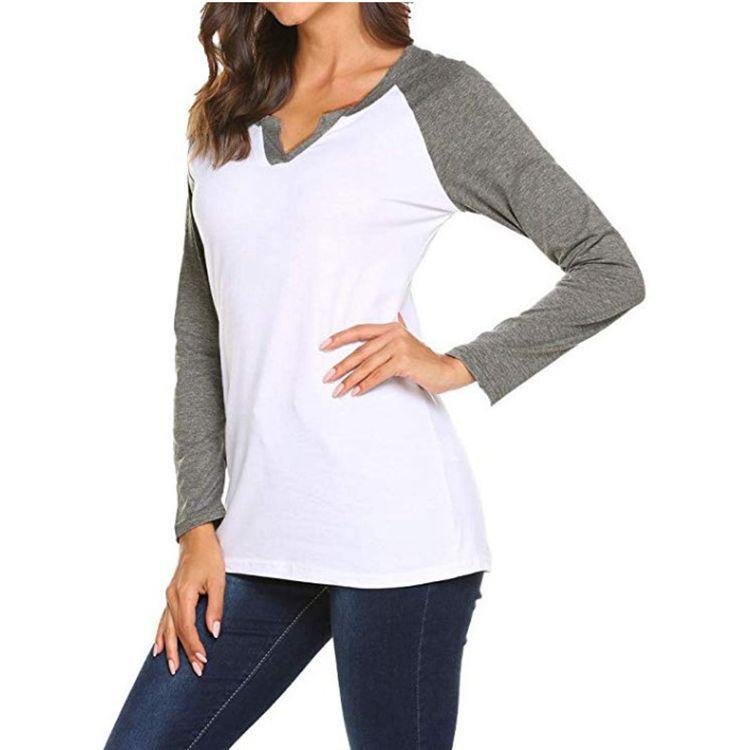 Two-Tone Notch Neck Raglan Tee