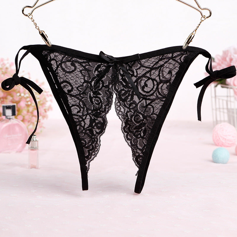 Lace Tie Side Crotchless Panty 