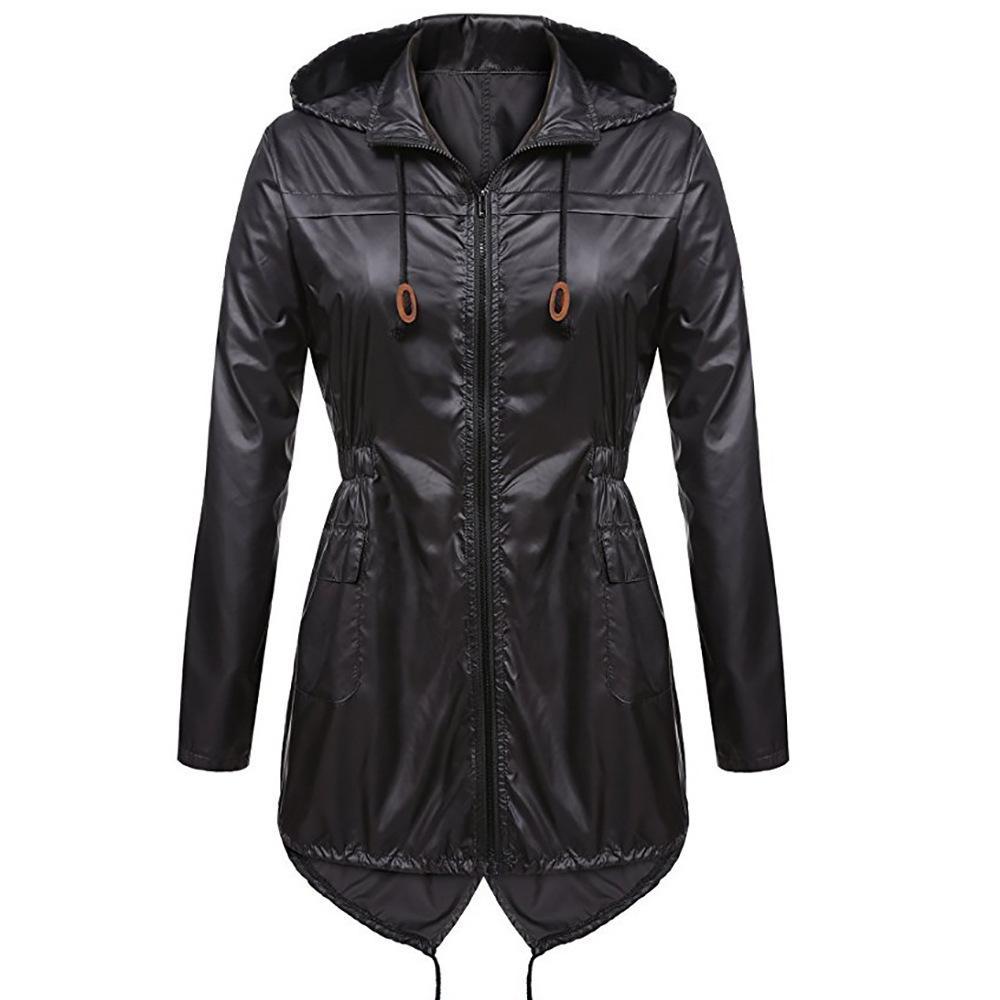 Full Zip Trench Coat Rain Jacket