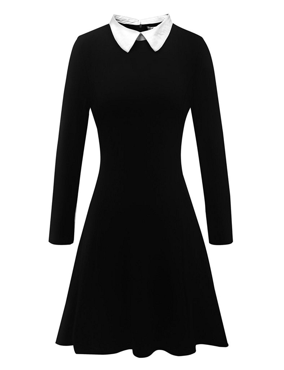 Nun Collar Black Sweater Dress