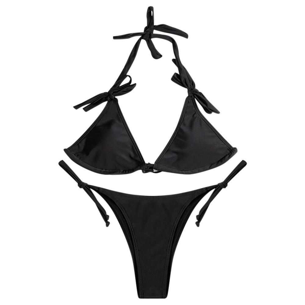 Conjunto de bikini acolchado con lazo para mujer