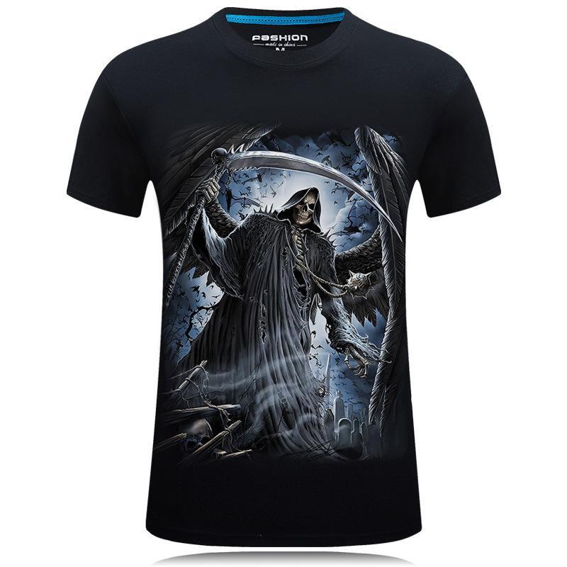 Gespenstisches schwarzes Sensenmann-Shirt