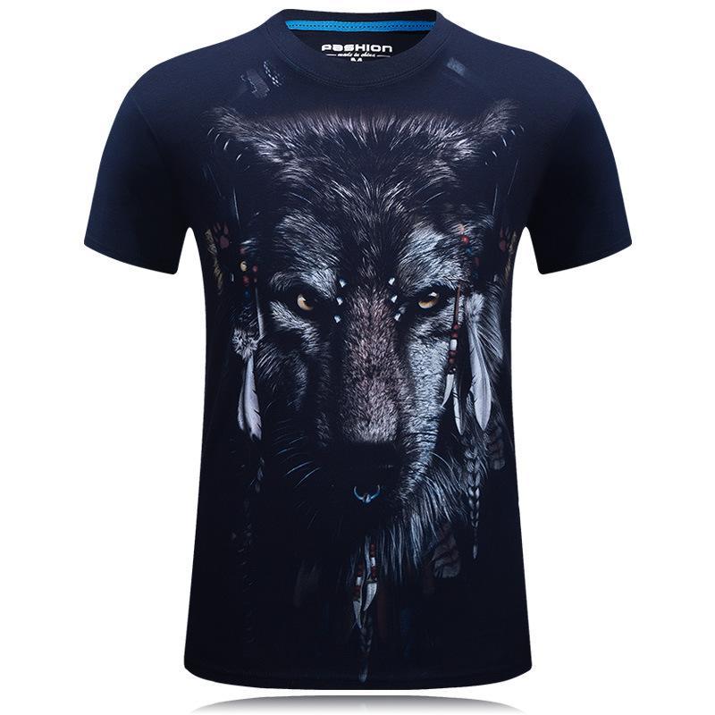 Wolf With Headdress Black Graphic Tee