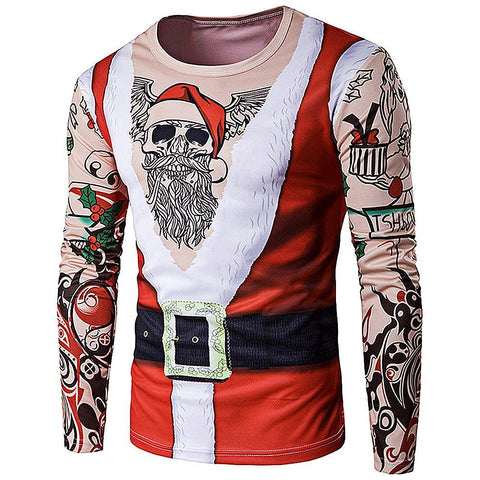 Christmas Tattoo Mens Crew Neck Shirt - Theone Apparel