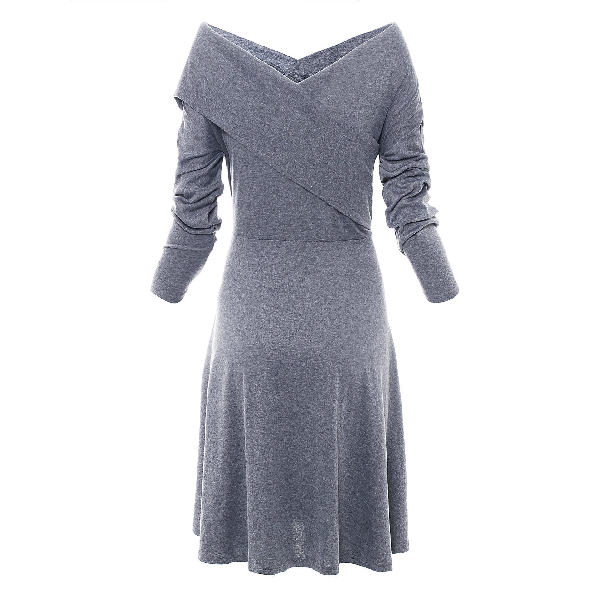 Crisscross Pleated Skirt Sweater Dress - Theone Apparel