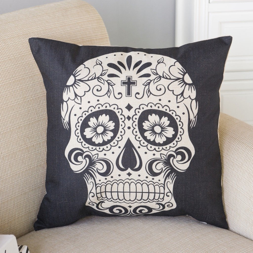 Day Of The Dead Skull Pillow Covers - Theone Apparel