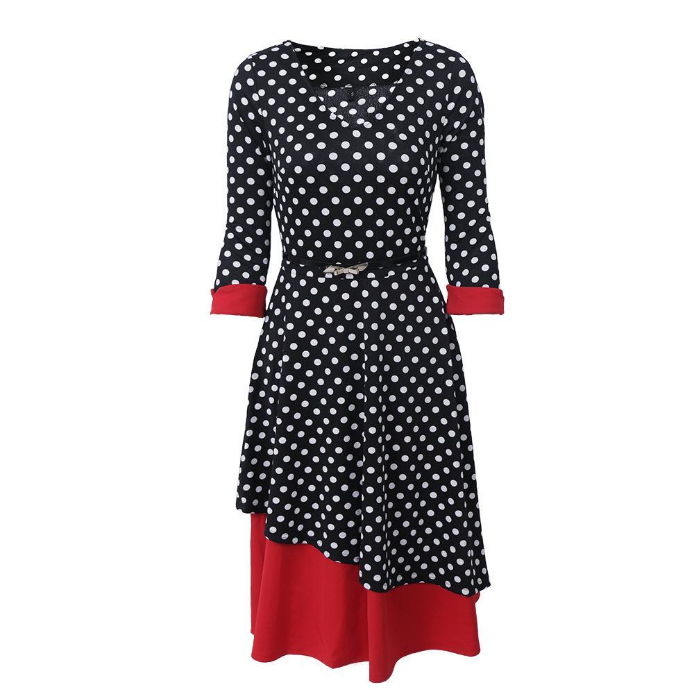 Double Layered Polka Dot Dress - Theone Apparel