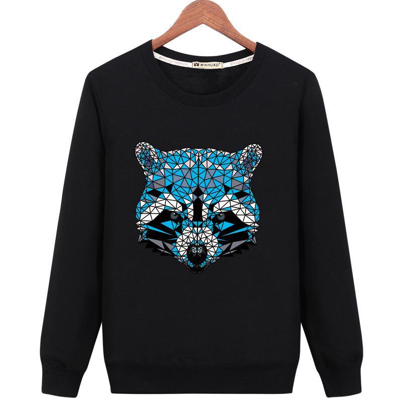 Geometric Tile Raccoon Graphic Sweater