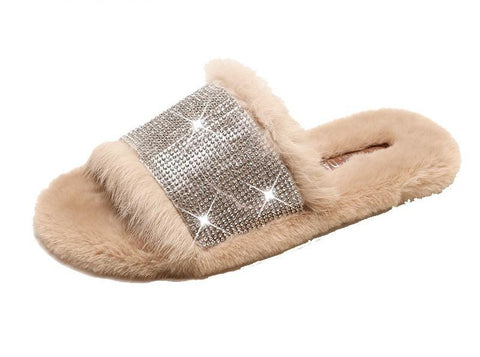 Glam Vibes Fur Lined Slippers - Theone Apparel