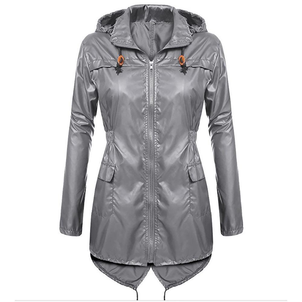 Full Zip Trench Coat Rain Jacket