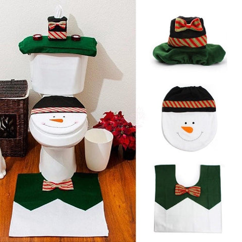 Happy Snowman Christmas Bathroom Set