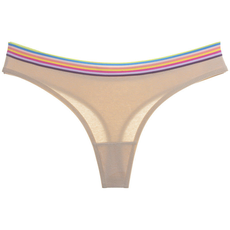 Hip Strap Ruffle Top Thong-Apricot-Theone Apparel