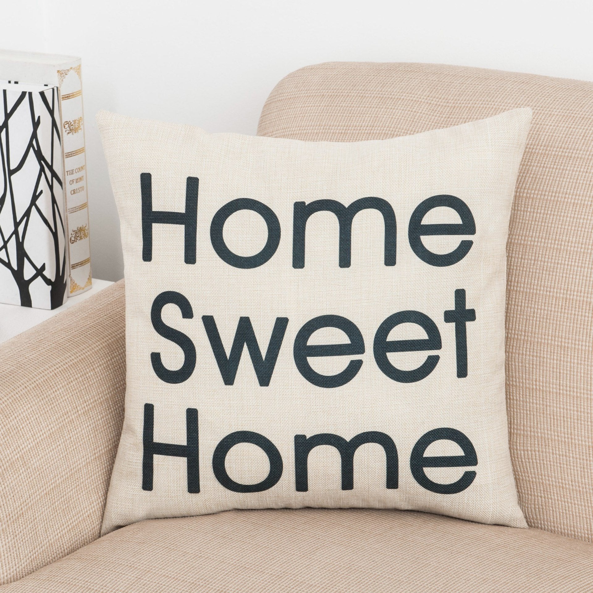 Funda de almohada cuadrada Home Sweet Home