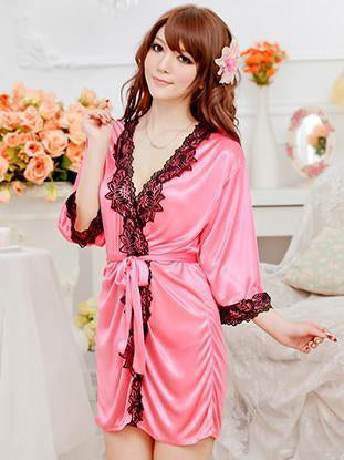 Seiden-Dessous-Robe aus Lotus-Spitze