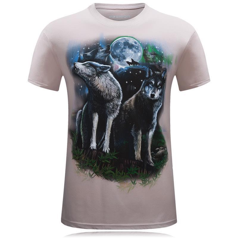 Camisa de cenário de dupla de lobo uivante