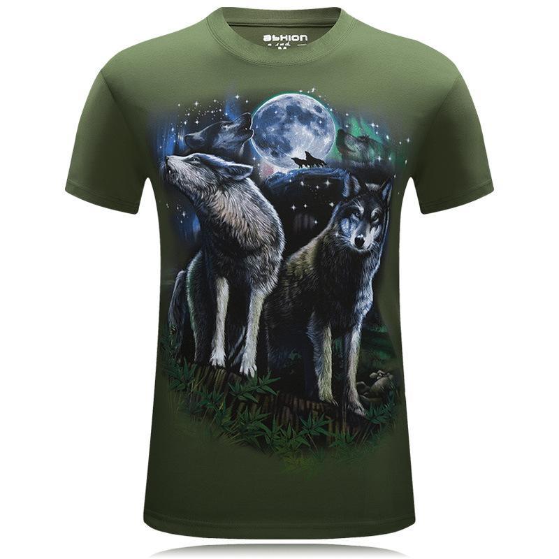 Heulendes Wolf-Duo-Landschafts-Shirt