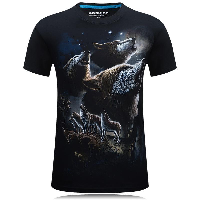 Howling Wolf Pack Short Sleeve Shirt-Black-Theone Apparel
