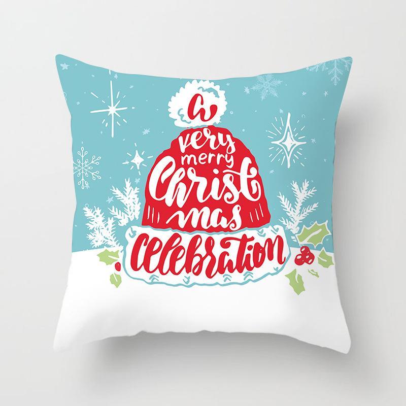 Ice Blue Christmas Themed Pillow Covers