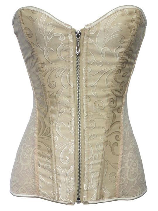 Corsário de lingerie rendado com zíper