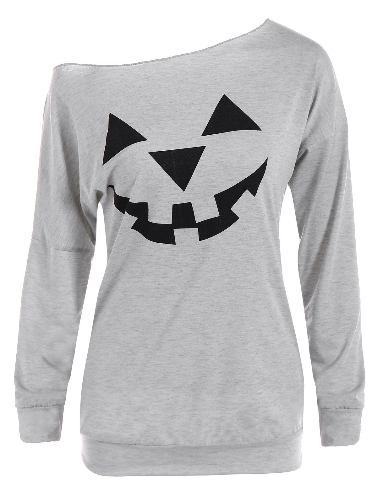 Jack o Lantern Halloween Sweater-Gray-Theone Apparel