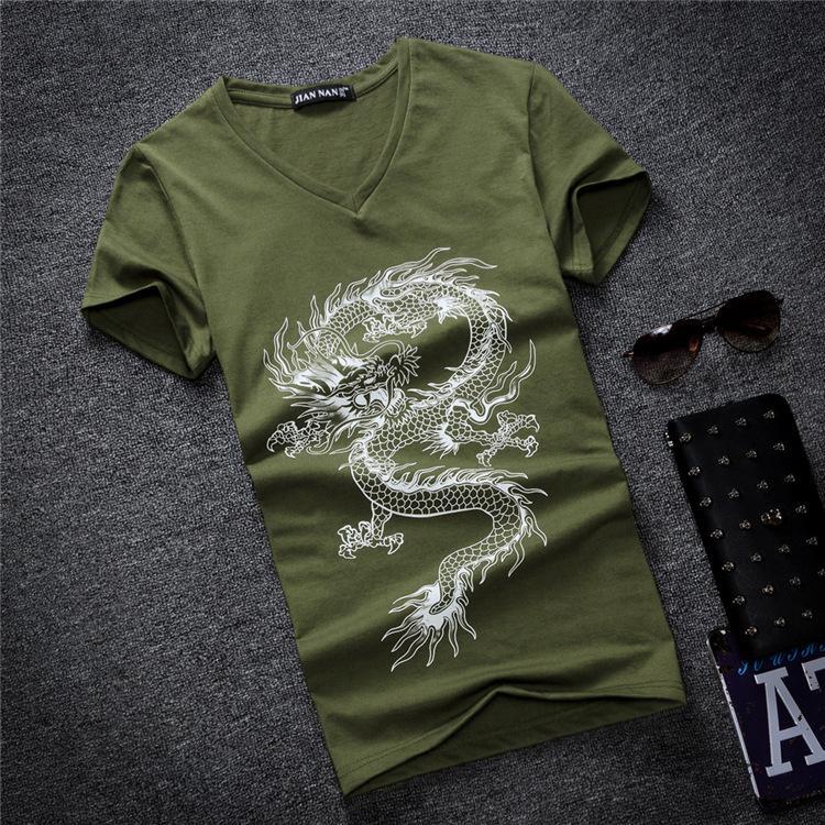 Kiss of the Dragon Graphic Tee-Military Green-Theone Apparel