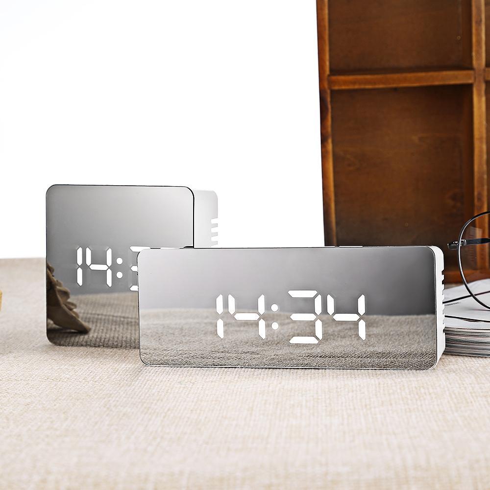 LED Time and Temperature Mirror Clock