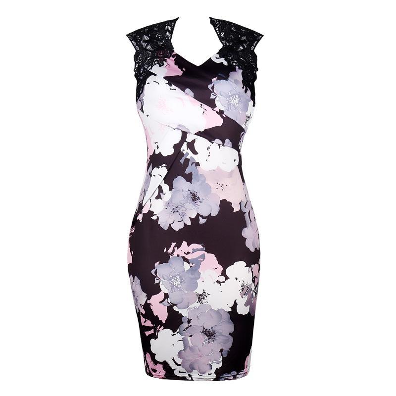 Lace Connection Floral Aquaror Dress