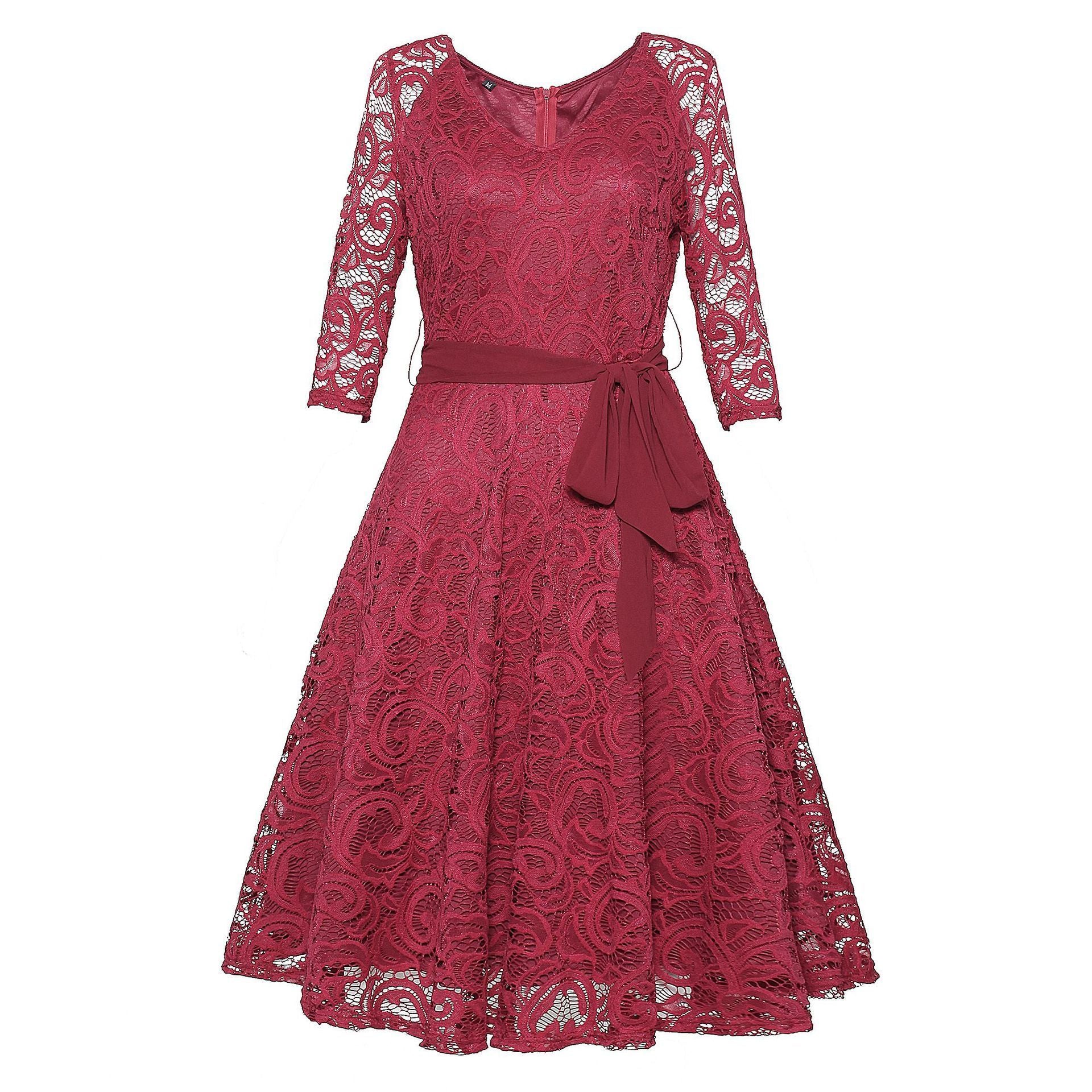 Cocktailkleid mit Illusionsärmeln aus Spitze
