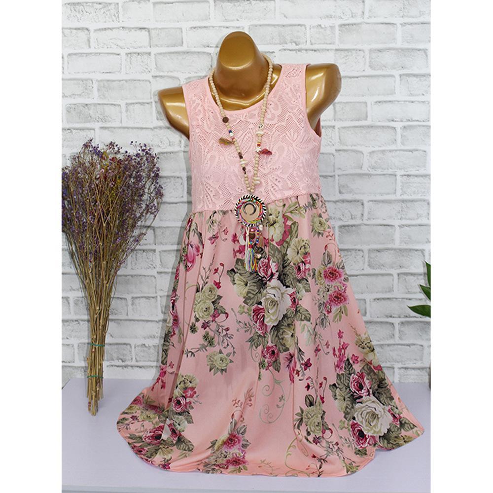 Spitze und Blumensträuße Sommerkleid