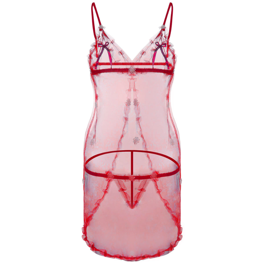 Gefüttert mit durchsichtigem Babydoll aus Spitze