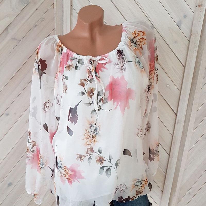 Loosely Layered Floral Peasant Blouse