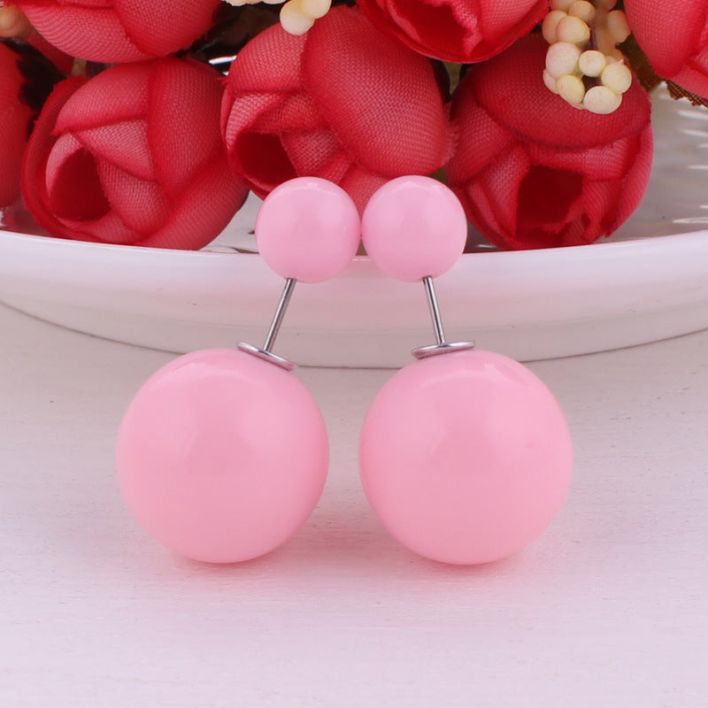 Modern Spherical Stud Earrings-Pink-Theone Apparel