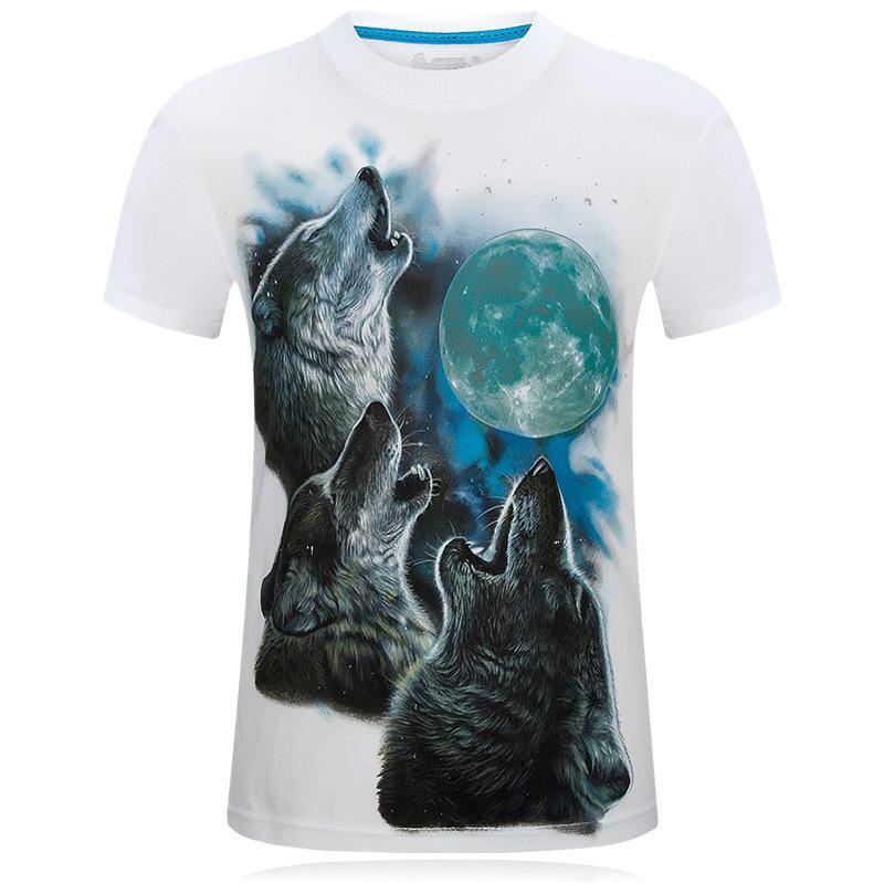 Moon Howlers Three Wolf Shirt-White-Theone Apparel