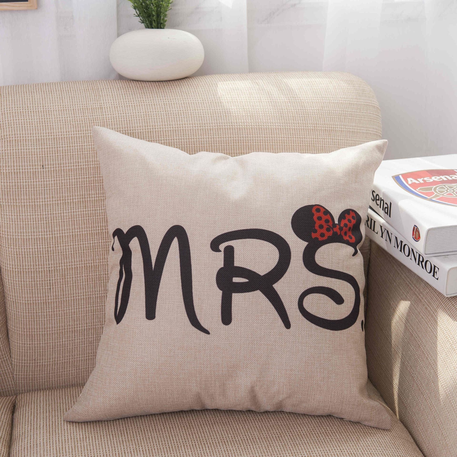 Mr and Mrs Printed Pillow Covers