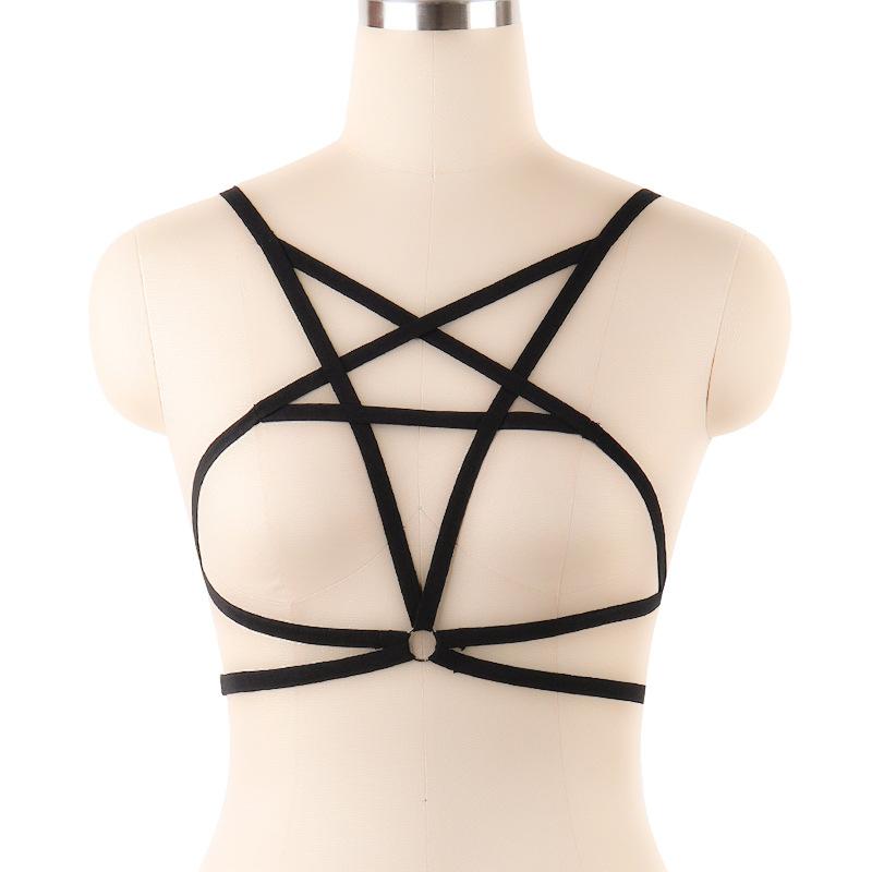 Night Time Romance Strappy Triangle Bra-Black-Theone Apparel