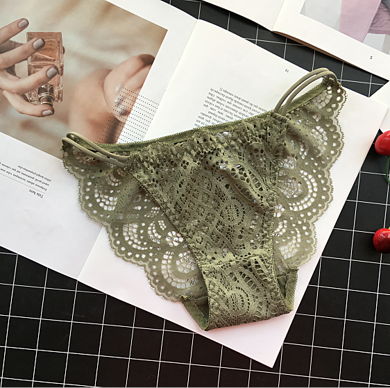 Decorative Lace Full Coverage Semi See Through Underwear