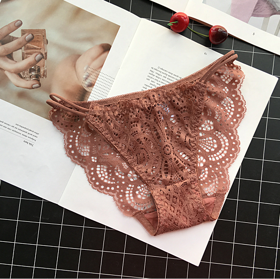 Decorative Lace Full Coverage Semi See Through Underwear