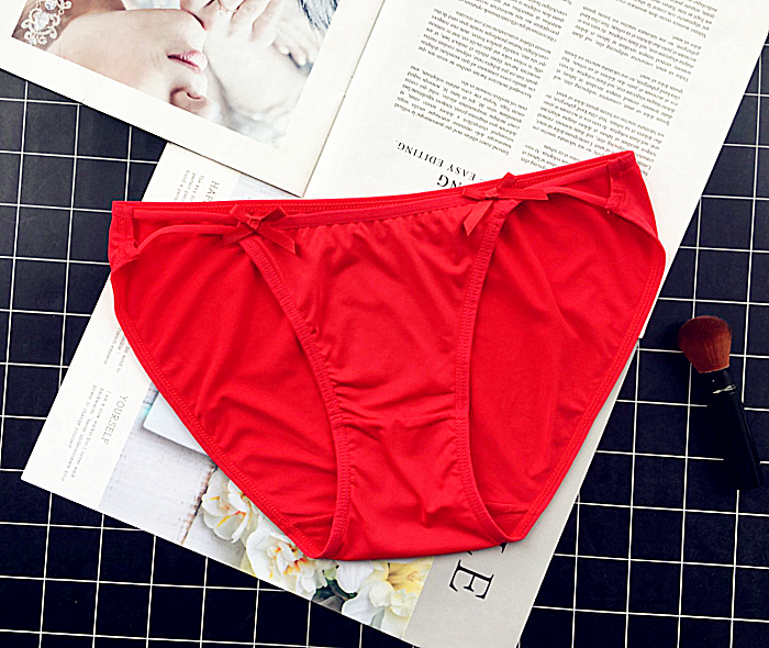 Full Coverage Low Waist Opaque Panties with Bows