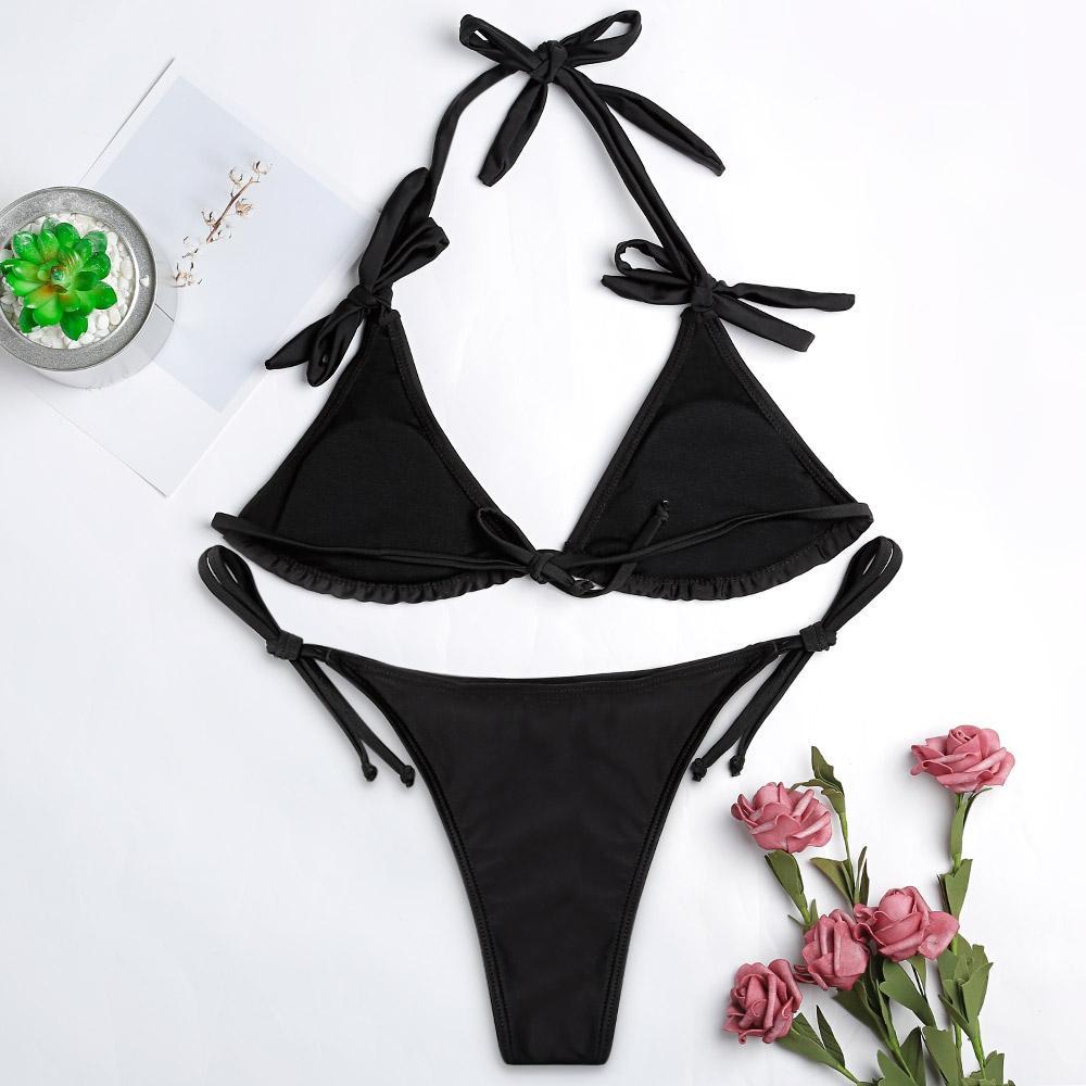 Padded Bowknot Womens Bikini Set