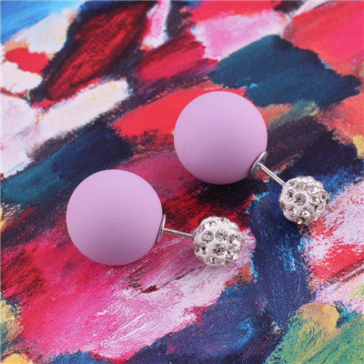 Pastel Sphere Double Sided Earrings-Light Purple-Theone Apparel
