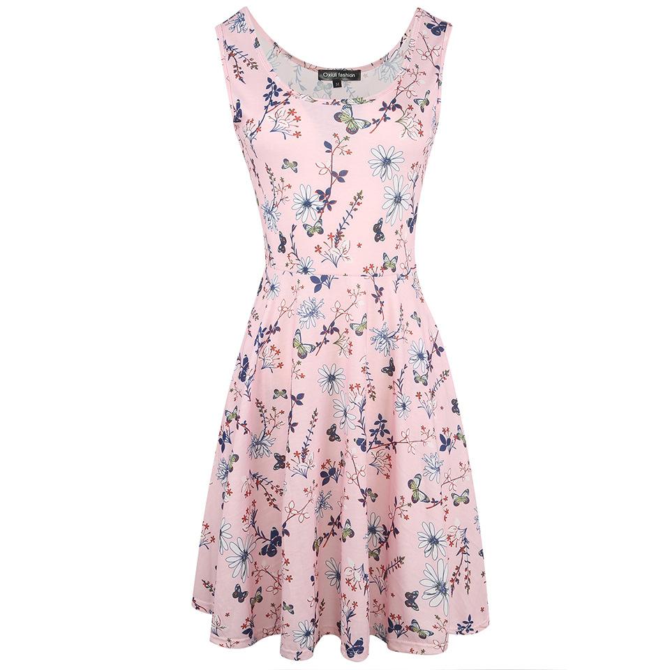 Robe de char scoop de profond floral