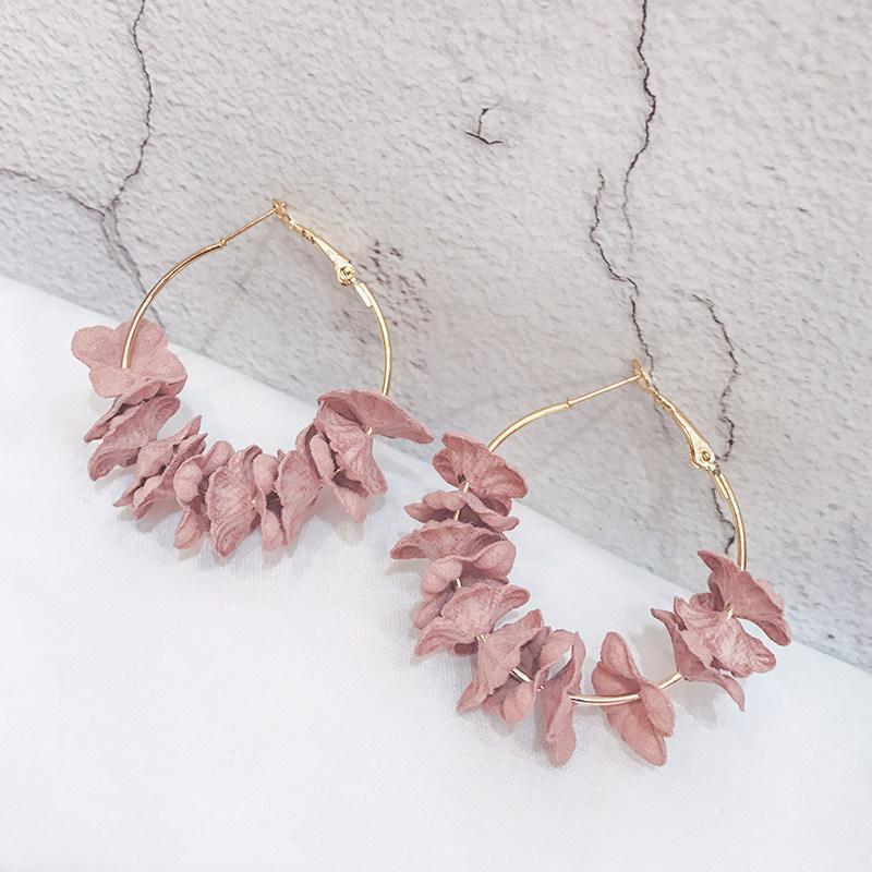 Golden Fluttery Petal Hoop Earrings