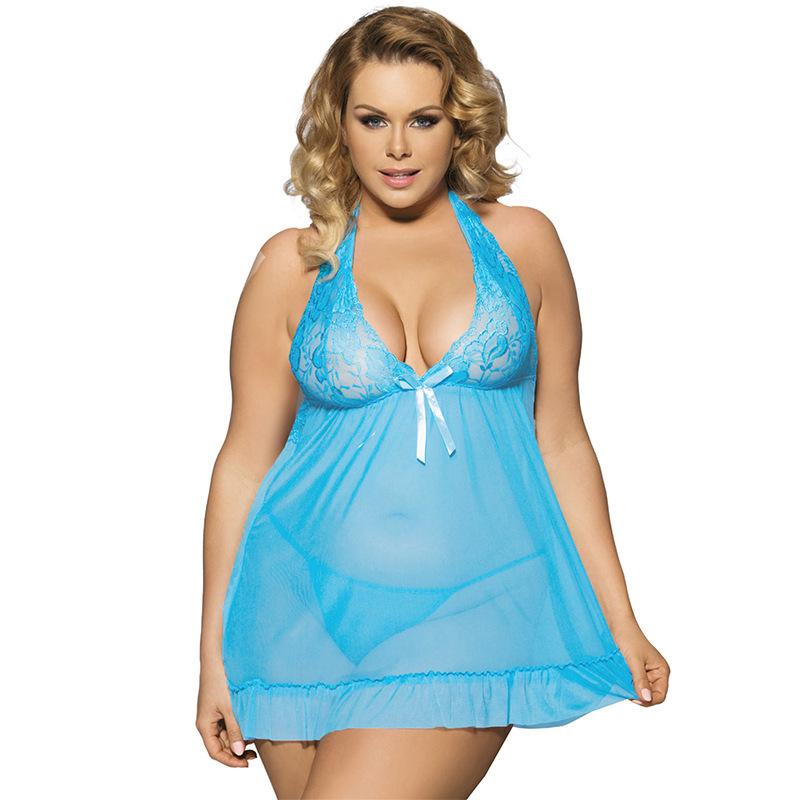 Plus Size Sheer Lace Dress With Bows-Aqua-Theone Apparel