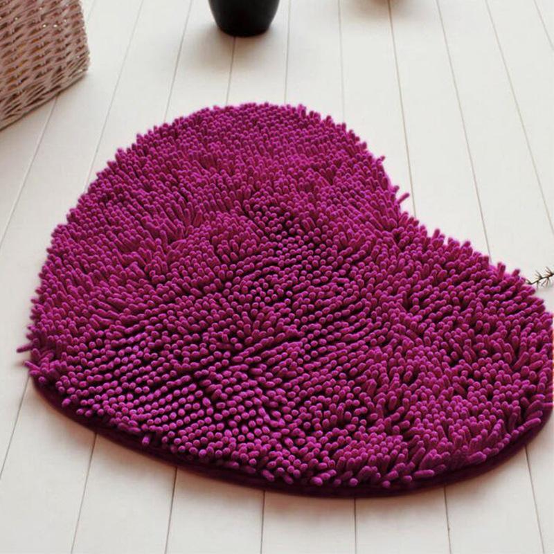 Plush Fabric Heart Shaped Bath Mat