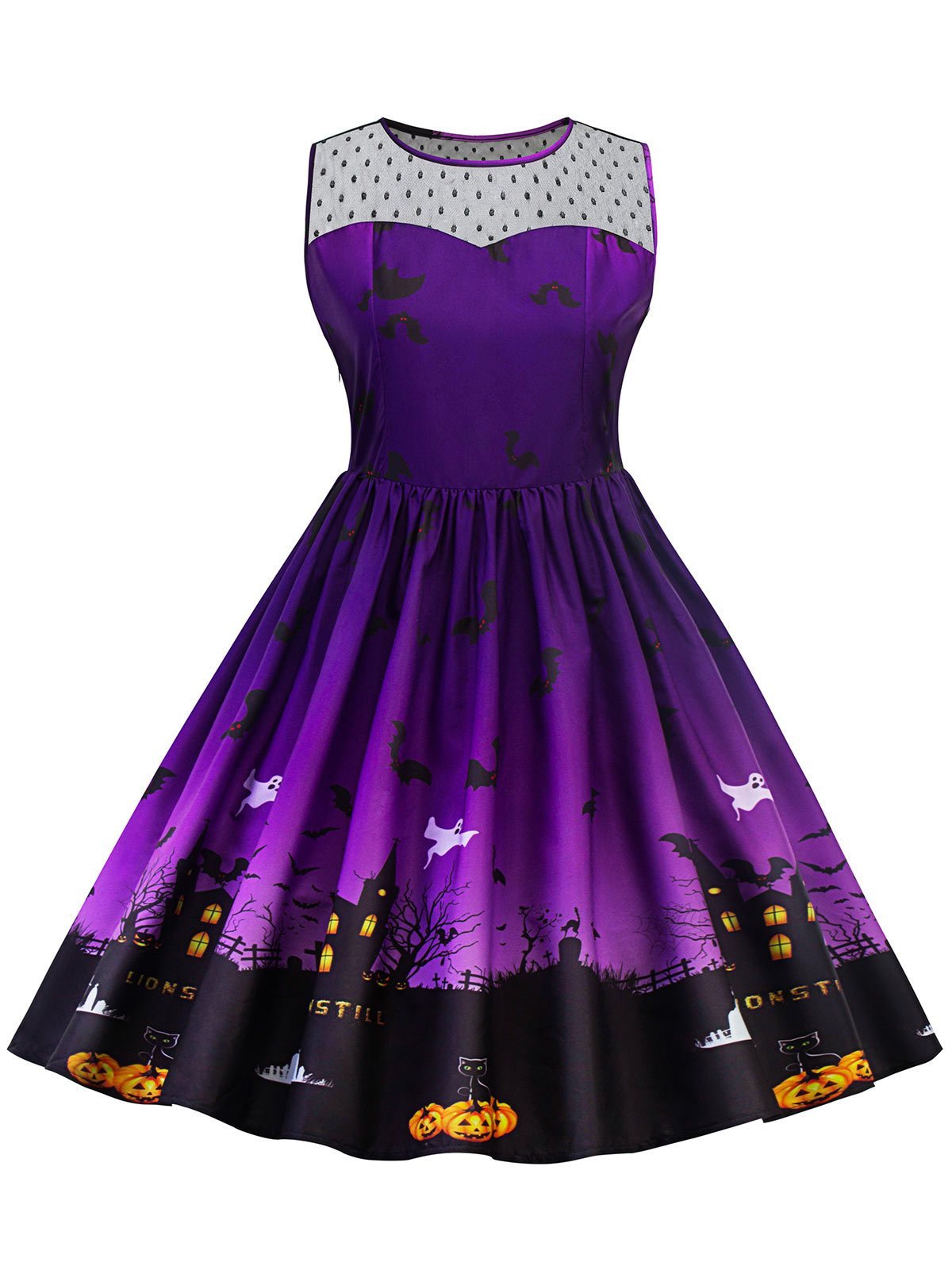 Robe de cocktail de scène d'Halloween spooky