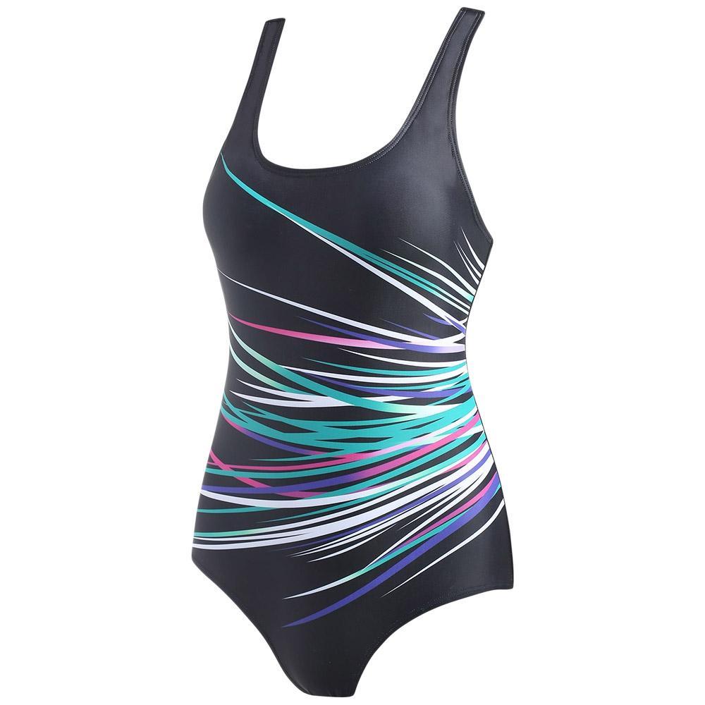 Racerback Cut Out Print Swimsuit