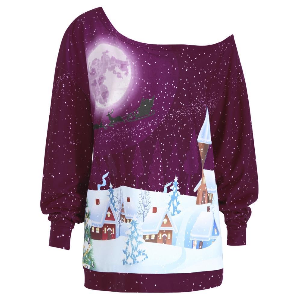 Plus size kerstdoorsnijwerk sweatshirt