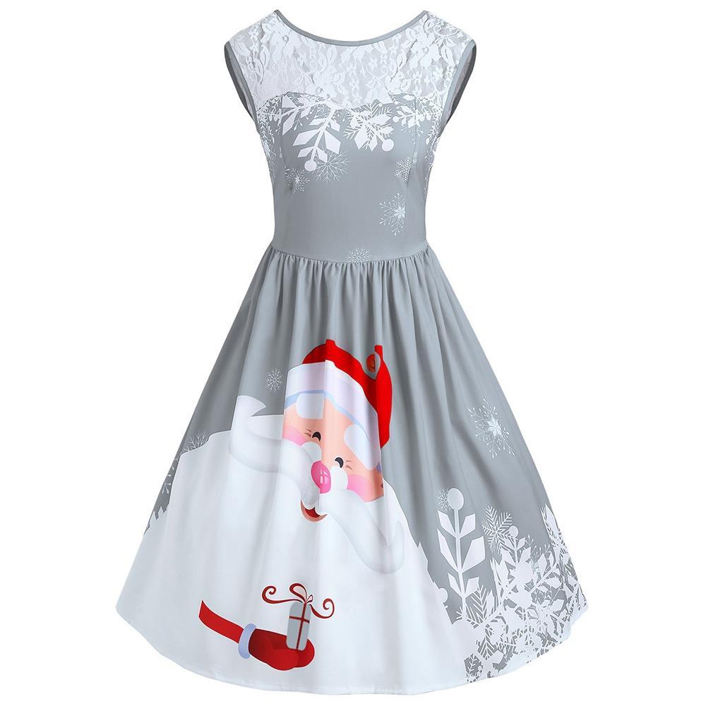 Red Santa Christmas Party Dress